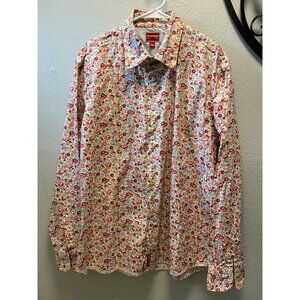 vintage Hilfiger Denim Red Label XL Floral Long-Sleeve Button-Up‎ Shirt